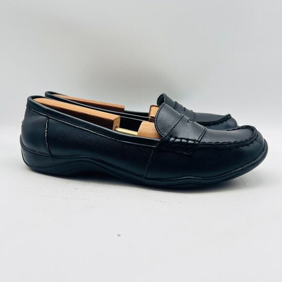 Bass Weejuns Penny Loafers 10.5 Womens  Black Leather Casual Vintage Shoes - Picture 1 of 12
